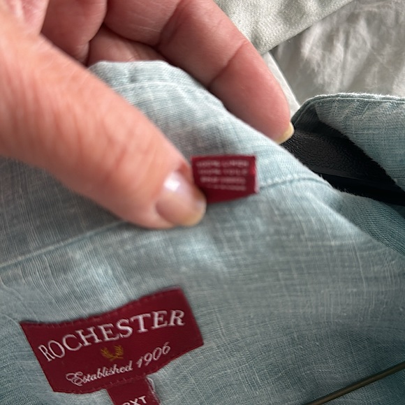Big And Tall linen shirt. Rochester Big and Tall - Picture 6 of 6
